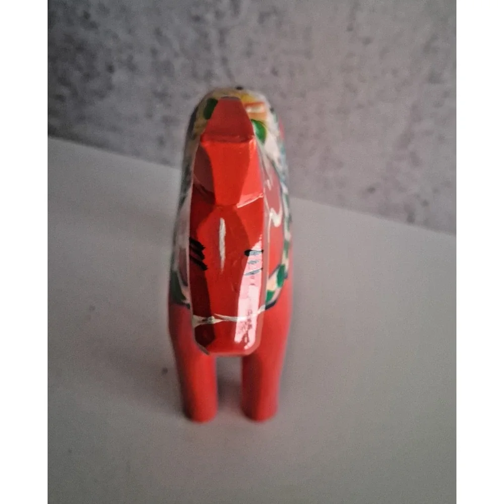 Hand-Painted carved wood DalaHorse, Nils Olsson, Swedish Folk Art